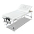 Portable Massage Table Folding Chair Bed Black 75cm Lightweight Aluminium - White